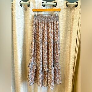 Tiered Flowered Skirt
